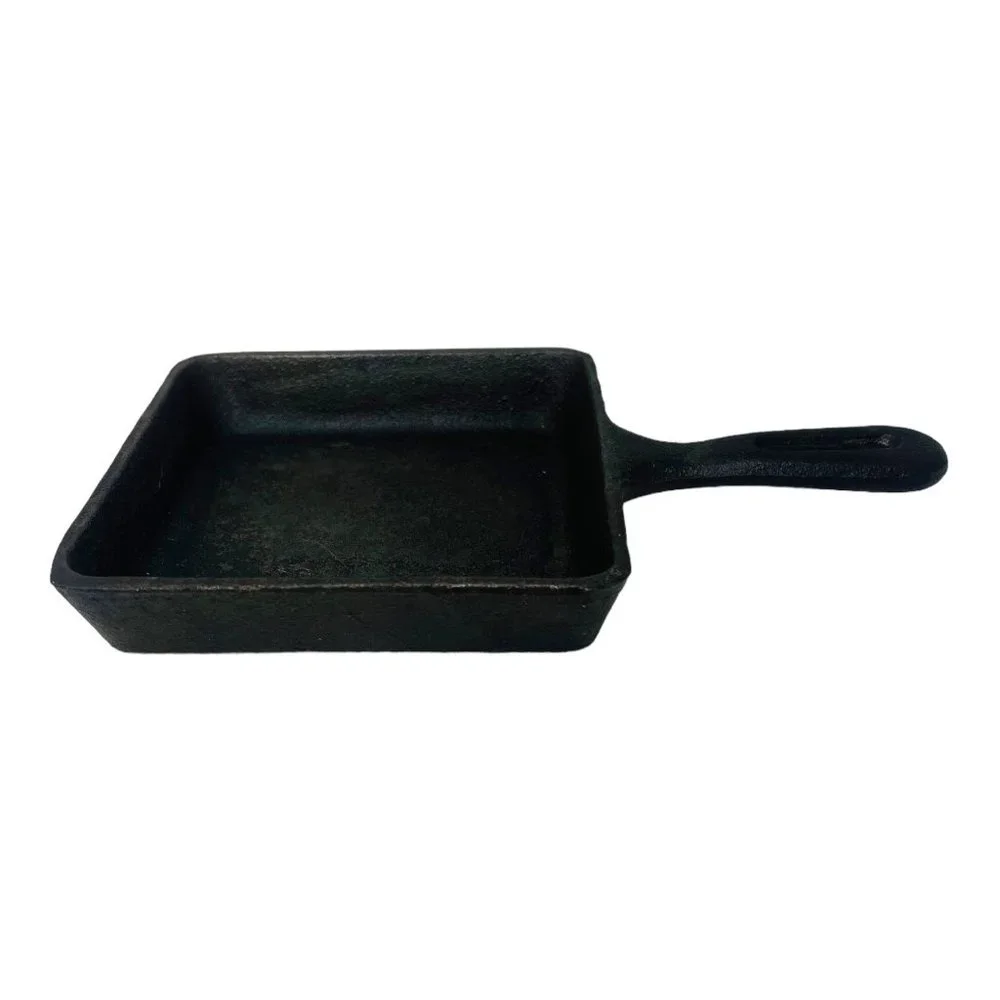 Small Square Cast Iron Skillet Vintage Made in Taiwan 5” X 5”